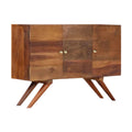 **Buffet en bois massif avec pieds en arche et portes en placage**