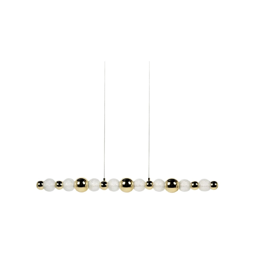 **Suspension lumineuse minimaliste avec sphères en métal et verre**