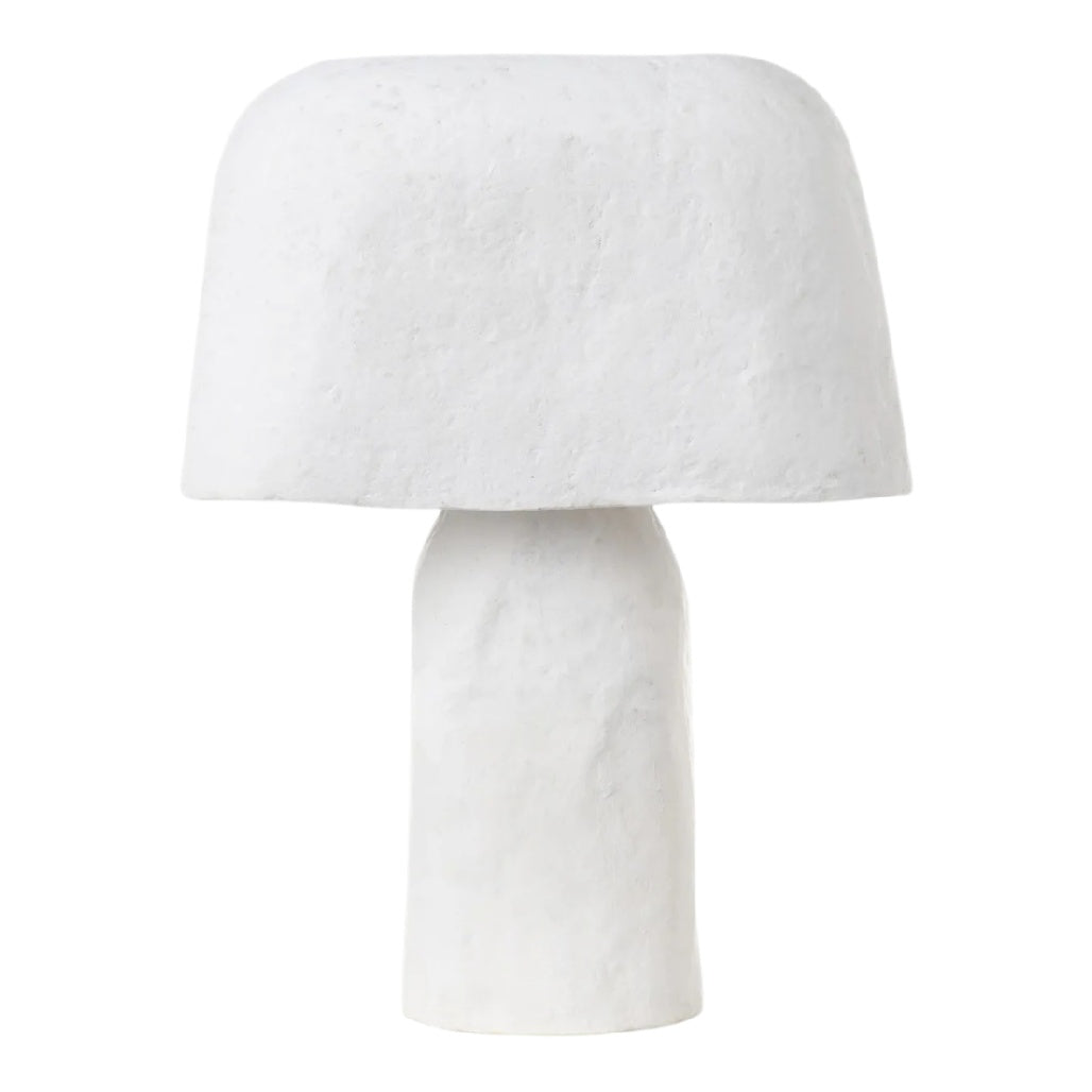 **Lampe de table en béton, design minimaliste, couleur blanche**
